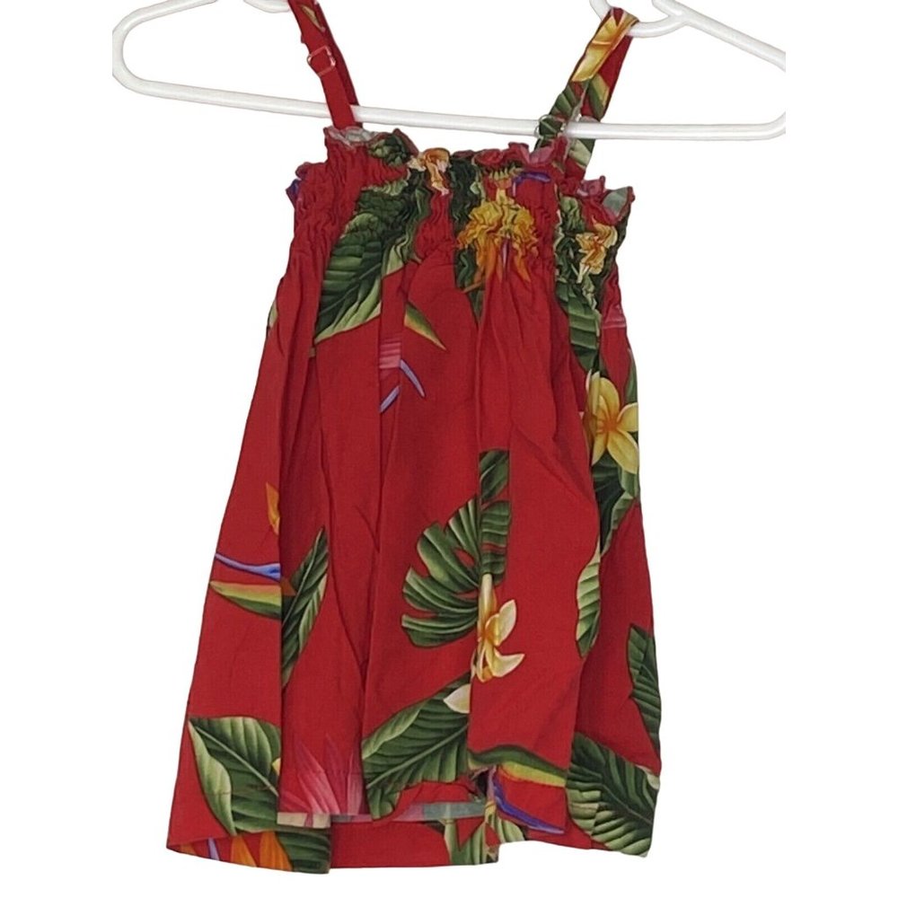 Rjc Girls Hawaiana Print Red Tropical luau Dress Size 6 Months